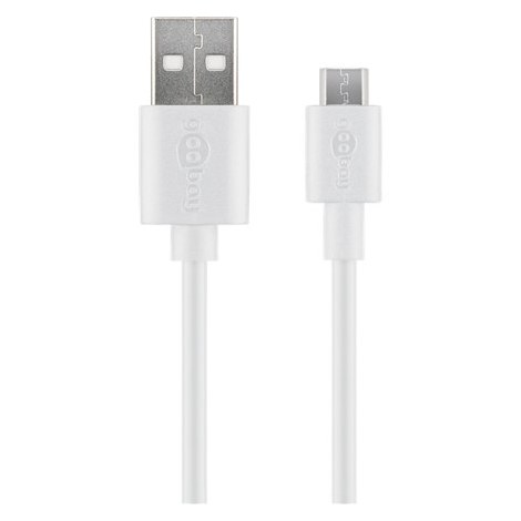 Goobay | USB cable | Plug | 4 pin USB Type A | Plug | White | 5 pin Micro-USB Type B | 1 m